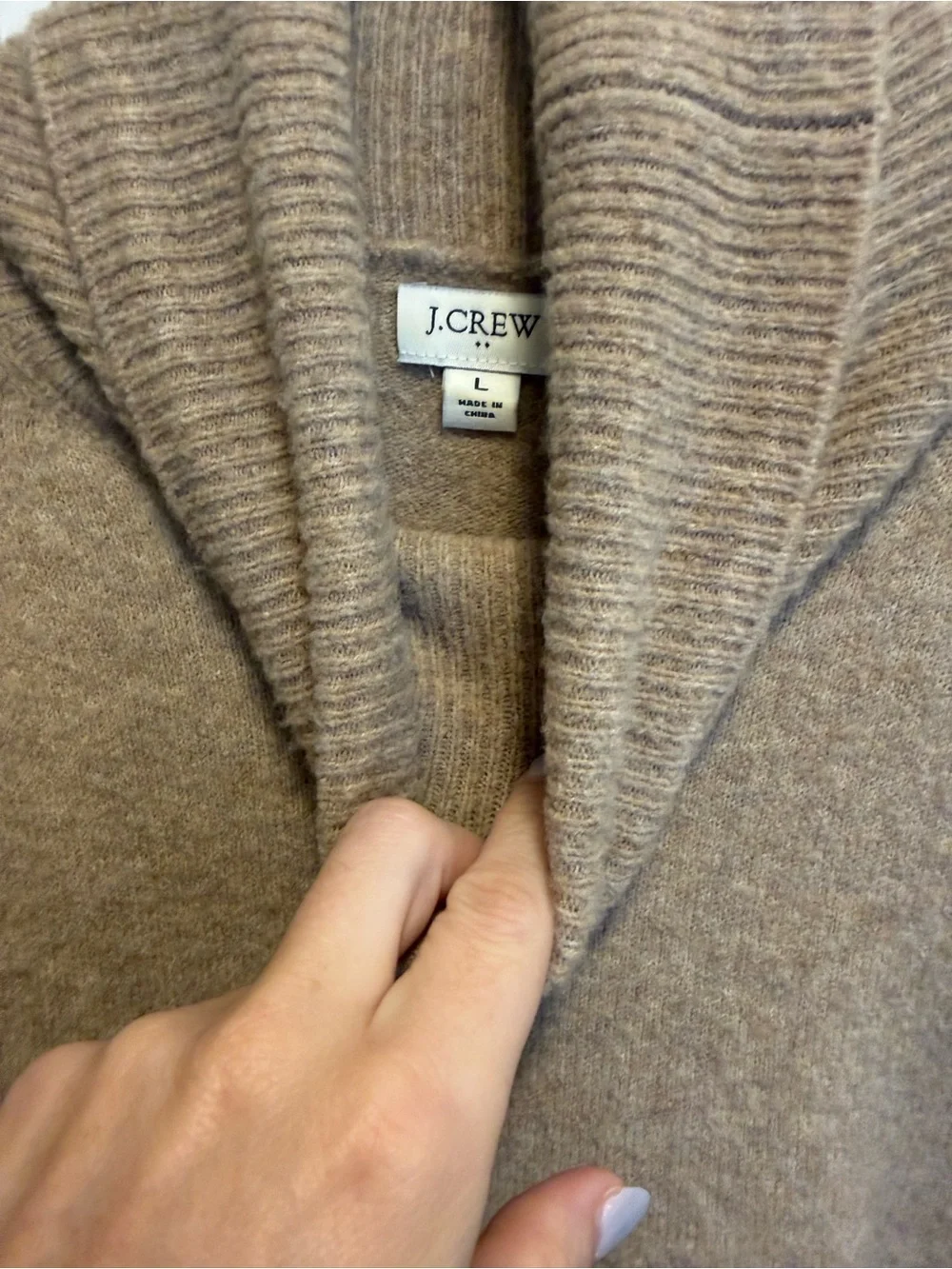 J. Crew Camel Button-Side Turtleneck Sweater